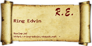 Ring Edvin névjegykártya